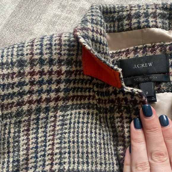 J.Crew Wool Schoolboy Blazer in Houndstooth Plaid - Picture 7 of 16